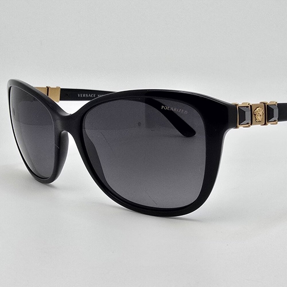 *SOLD* Versace Mod. 4293-B Black Frame Polarized Grey Gradient Lens Sunglasses